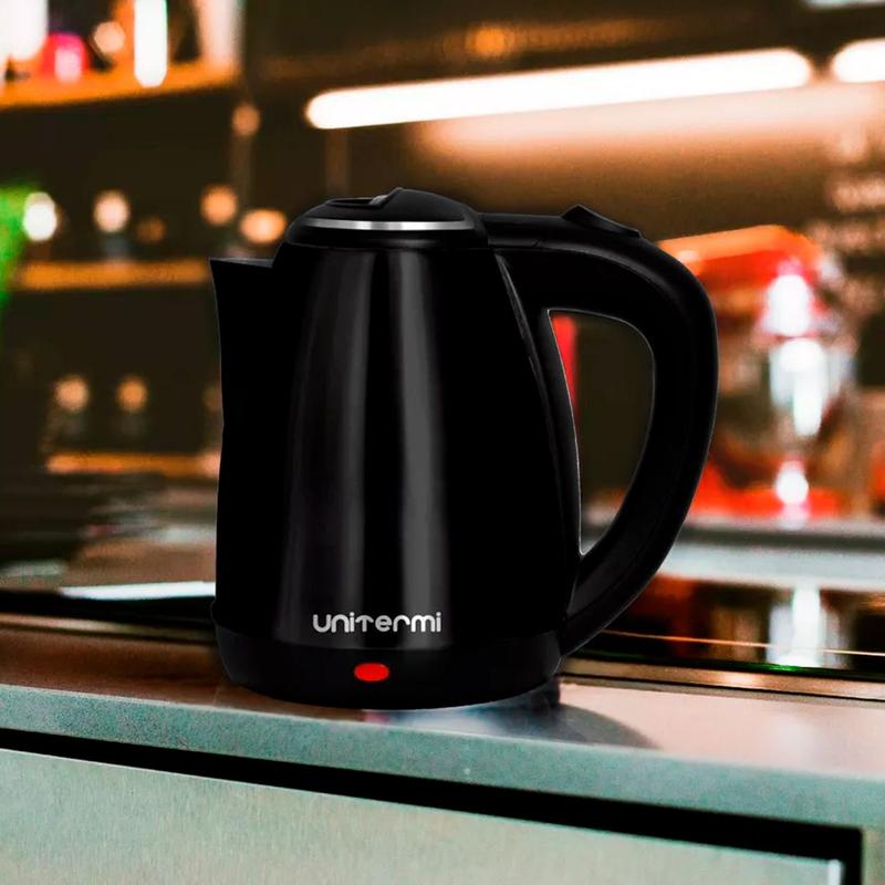Chaleira Elétrica 110V 1,8 Litro 1200W Jarra Inox Preta Café